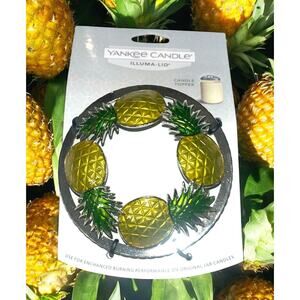 Yankee Candle Pineapple Illuma-Lid Jar Topper Enamel Tropical Coastal Decor New
